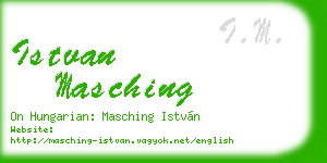 istvan masching business card